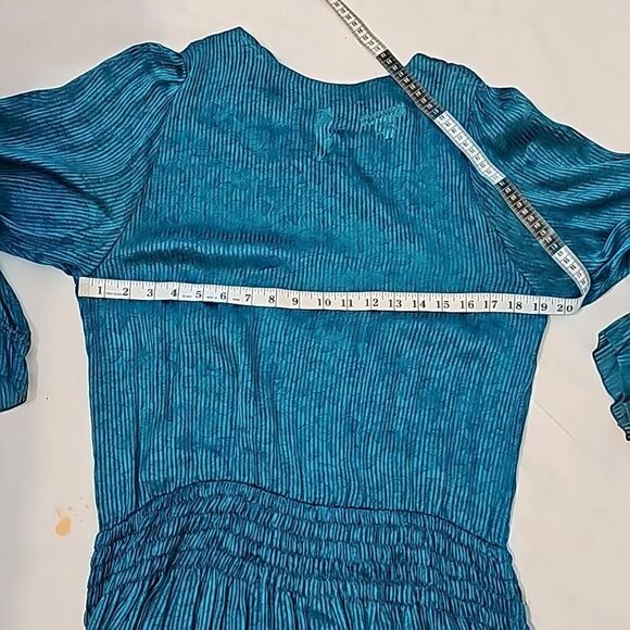COPY - Vintage 80s Nora Noh Peplum blue silk dress size 8 - Picture 8 of 12